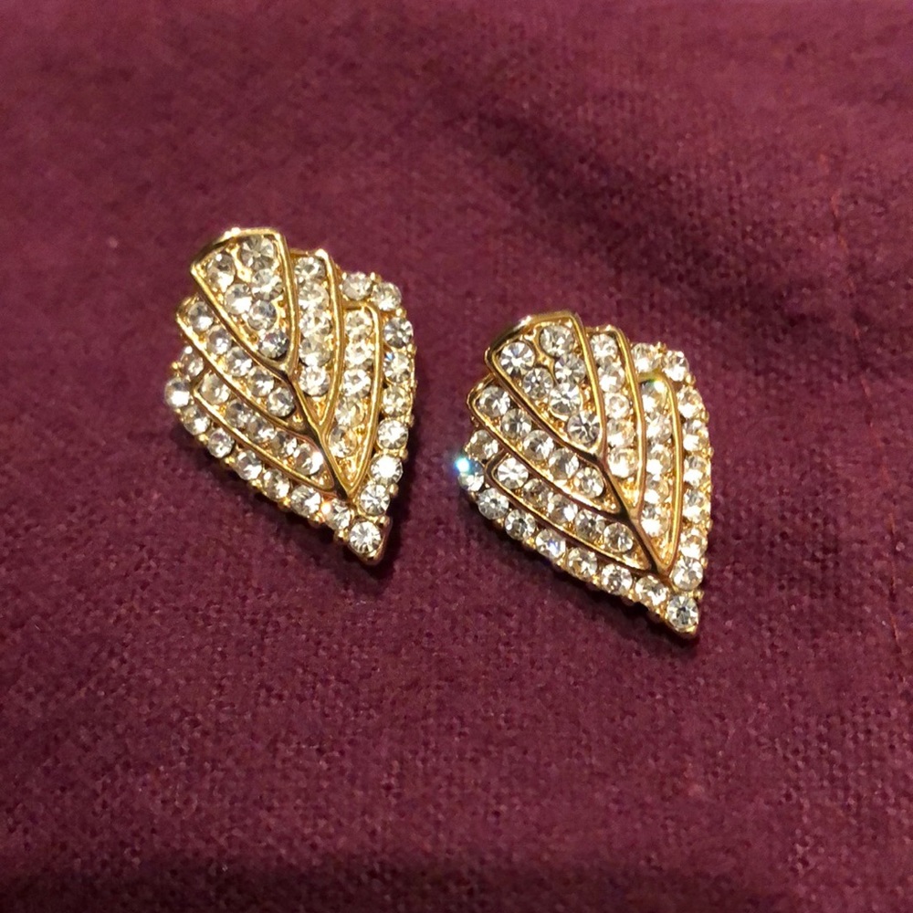 Rhinestone earrings for pierced earrings